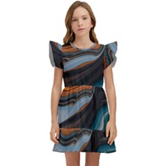 Background Pattern Design Abstract Kids  Winged Sleeve Dress