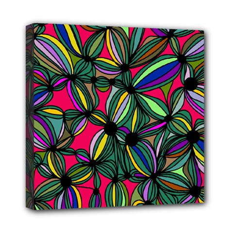 Background Pattern Flowers Seamless Mini Canvas 8  X 8  (stretched)