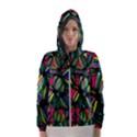 Background Pattern Flowers Seamless Women s Hooded Windbreaker View1