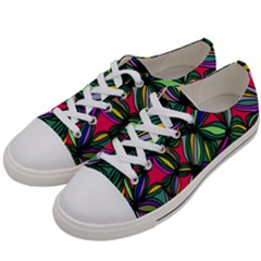 Background Pattern Flowers Seamless Women s Low Top Canvas Sneakers