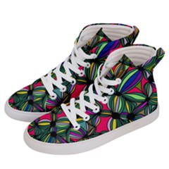 Background Pattern Flowers Seamless Men s Hi-top Skate Sneakers