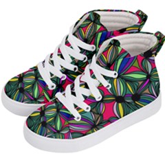 Background Pattern Flowers Seamless Kids  Hi-top Skate Sneakers