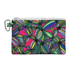 Background Pattern Flowers Seamless Canvas Cosmetic Bag (large)