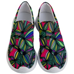 Background Pattern Flowers Seamless Women s Lightweight Slip Ons