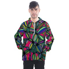 Background Pattern Flowers Seamless Men s Half Zip Pullover