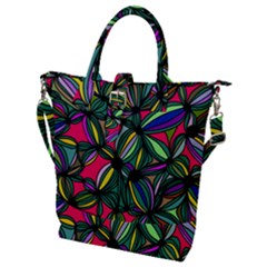 Background Pattern Flowers Seamless Buckle Top Tote Bag