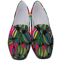 Background Pattern Flowers Seamless Women s Classic Loafer Heels