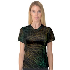 Background Pattern Texture Design V-neck Sport Mesh Tee