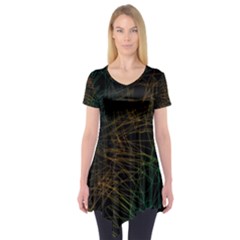 Background Pattern Texture Design Short Sleeve Tunic 