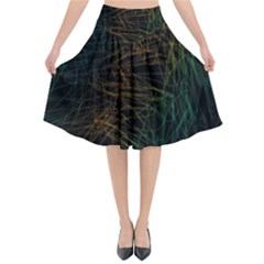 Background Pattern Texture Design Flared Midi Skirt