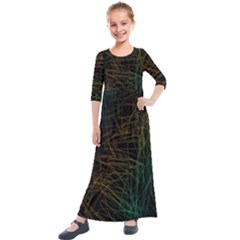 Background Pattern Texture Design Kids  Quarter Sleeve Maxi Dress