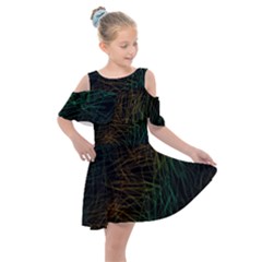 Background Pattern Texture Design Kids  Shoulder Cutout Chiffon Dress