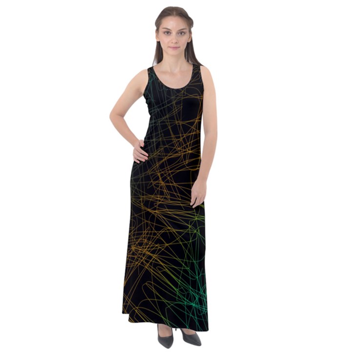 Background Pattern Texture Design Sleeveless Velour Maxi Dress