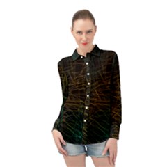 Background Pattern Texture Design Long Sleeve Chiffon Shirt