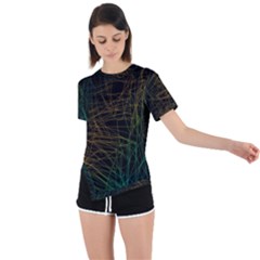 Background Pattern Texture Design Asymmetrical Short Sleeve Sports Tee