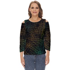 Background Pattern Texture Design Cut Out Wide Sleeve Top