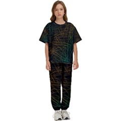 Background Pattern Texture Design Kids  Tee And Pants Sports Set by Jancukart