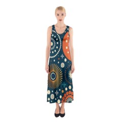 Abstract Pattern Sleeveless Maxi Dress