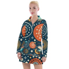 Abstract Pattern Women s Long Sleeve Casual Dress