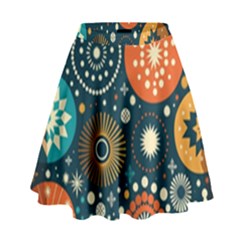 Abstract Pattern High Waist Skirt