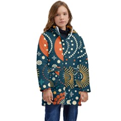 Abstract Pattern Kid s Hooded Longline Puffer Jacket by Jancukart