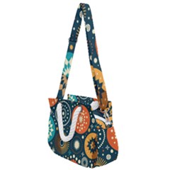 Abstract Pattern Rope Handles Shoulder Strap Bag