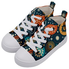 Abstract Pattern Kids  Mid-top Canvas Sneakers