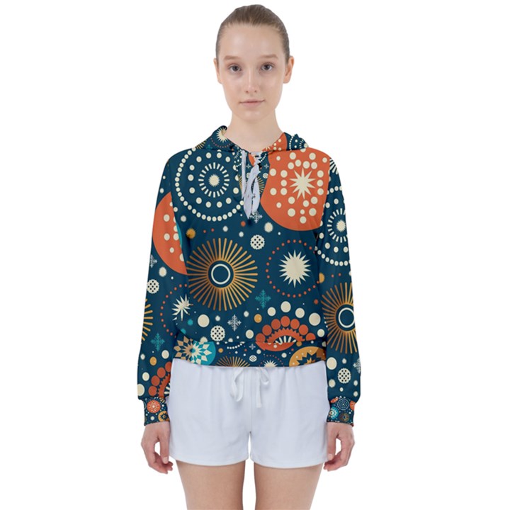 Abstract Pattern Women s Tie Up Sweat