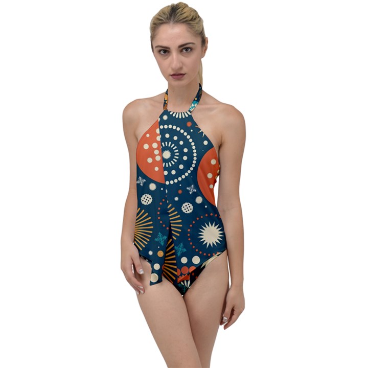 Abstract Pattern Go with the Flow One Piece Swimsuit