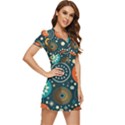 Abstract Pattern V-Neck High Waist Chiffon Mini Dress View3