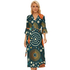 Abstract Pattern Midsummer Wrap Dress