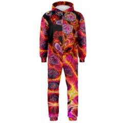 Fractal Black Texture Wallpaper Hooded Jumpsuit (men)