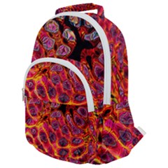 Fractal Black Texture Wallpaper Rounded Multi Pocket Backpack