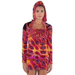 Fractal Black Texture Wallpaper Long Sleeve Hooded T-shirt