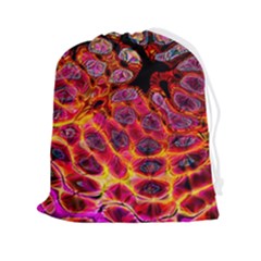 Fractal Black Texture Wallpaper Drawstring Pouch (2XL)