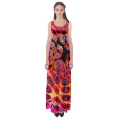 Fractal Black Texture Wallpaper Empire Waist Maxi Dress