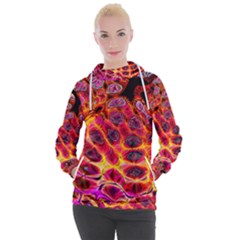 Fractal Black Texture Wallpaper Women s Hooded Pullover