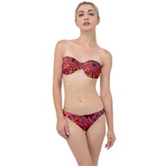 Fractal Black Texture Wallpaper Classic Bandeau Bikini Set