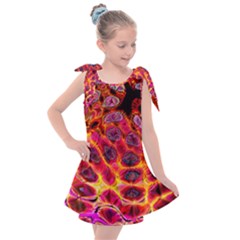 Fractal Black Texture Wallpaper Kids  Tie Up Tunic Dress