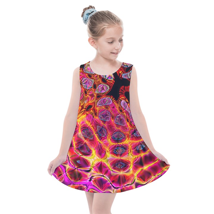 Fractal Black Texture Wallpaper Kids  Summer Dress