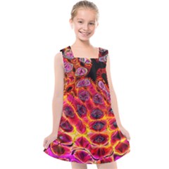 Fractal Black Texture Wallpaper Kids  Cross Back Dress