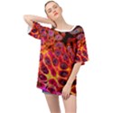 Fractal Black Texture Wallpaper Oversized Chiffon Top View1