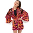 Fractal Black Texture Wallpaper Long Sleeve Kimono View1