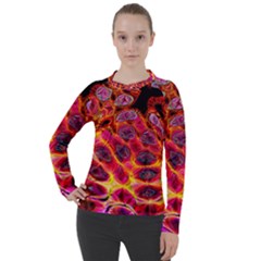 Fractal Black Texture Wallpaper Women s Pique Long Sleeve Tee