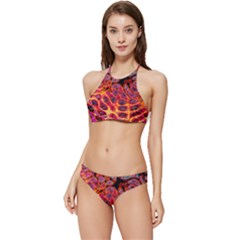 Fractal Black Texture Wallpaper Banded Triangle Bikini Set