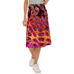 Fractal Black Texture Wallpaper Midi Panel Skirt