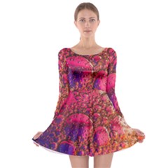 Colorful Bubbles Abstract Art Long Sleeve Skater Dress