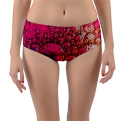 Colorful Bubbles Abstract Art Reversible Mid-waist Bikini Bottoms