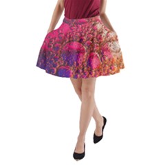 Colorful Bubbles Abstract Art A-line Pocket Skirt