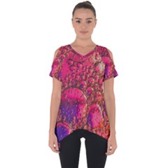 Colorful Bubbles Abstract Art Cut Out Side Drop Tee by Jancukart